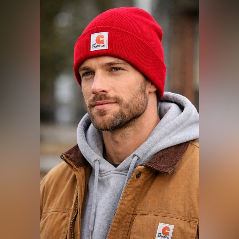 Carhartt A18 Red Beanie Watch Hat  Canada Classic OG Logo Cuffed New men
